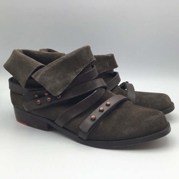 Joe's Jeans Shoes - $200 JOE'S JEANS Landon brown leather wrap & stud boot bootie 7.5M 7.5